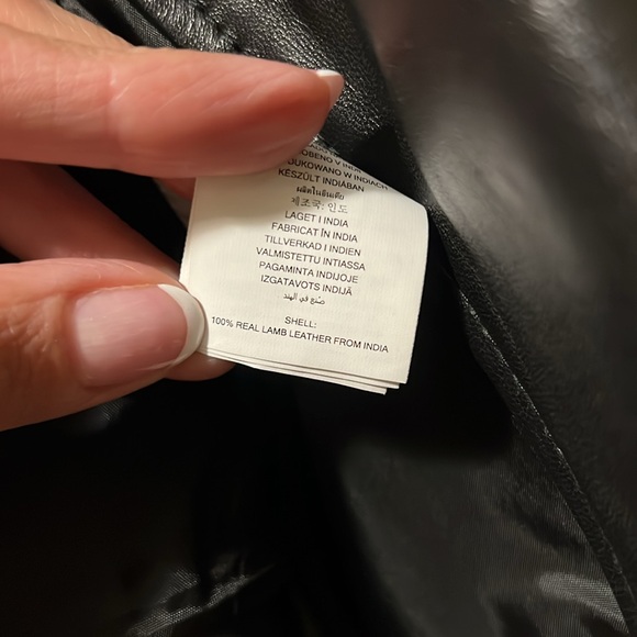 Michael Kors Black Leather Jacket XS excellent condition - Picture 10 of 12